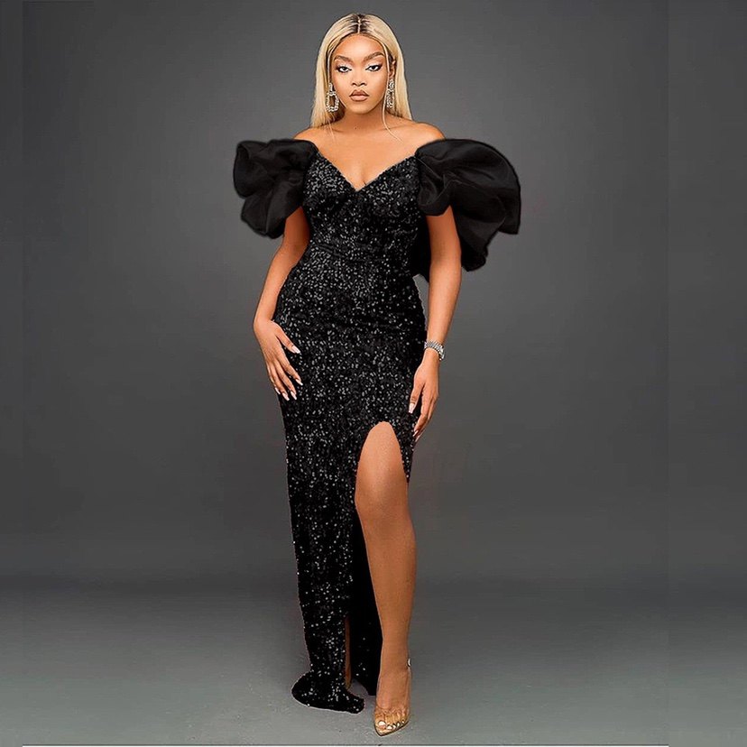 大码婚礼生日晚礼服 Plus size Sequins Dresses Evening Gowns