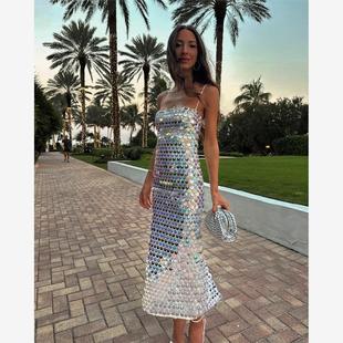 Strap 性感珠片不规则吊带连衣裙 Irregular Bead Dress Sexy