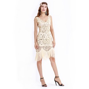 Retro dress 1920s Summer Gatsby Deco Great Flapper Art