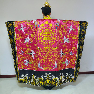 云鹤法衣机绣粉色全金丝法衣/仙鹤法衣团鹤法衣高功法服道袍道衣