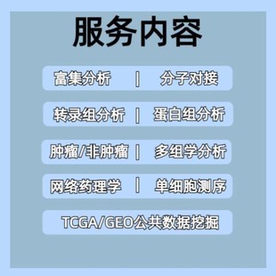 GEO多组学联合分析实验标书火山图绘制单细胞转录组 生信分析TCGA