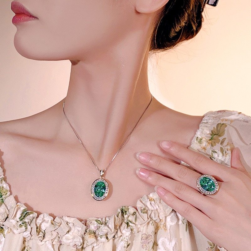 新款铜镀银饰品仿帕拉伊巴碧玺吊坠女款项链玫瑰粉色镶钻开口戒指,饰品/流行首饰/时尚饰品新,项坠/吊坠,淘宝优惠券,粉丝福利购,淘宝优惠卷