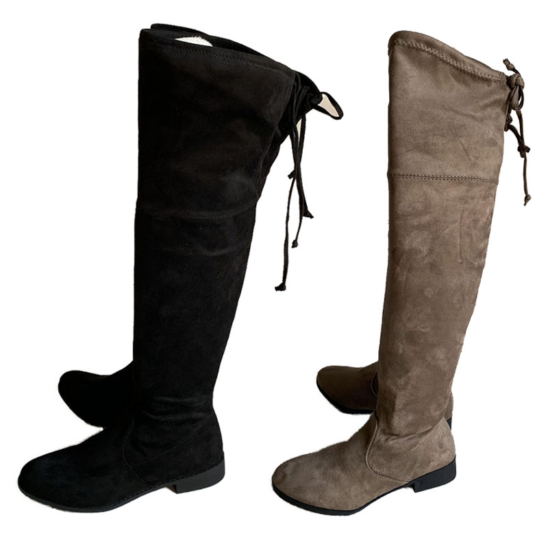 外贸欧美大码4243绒面过膝长靴潮