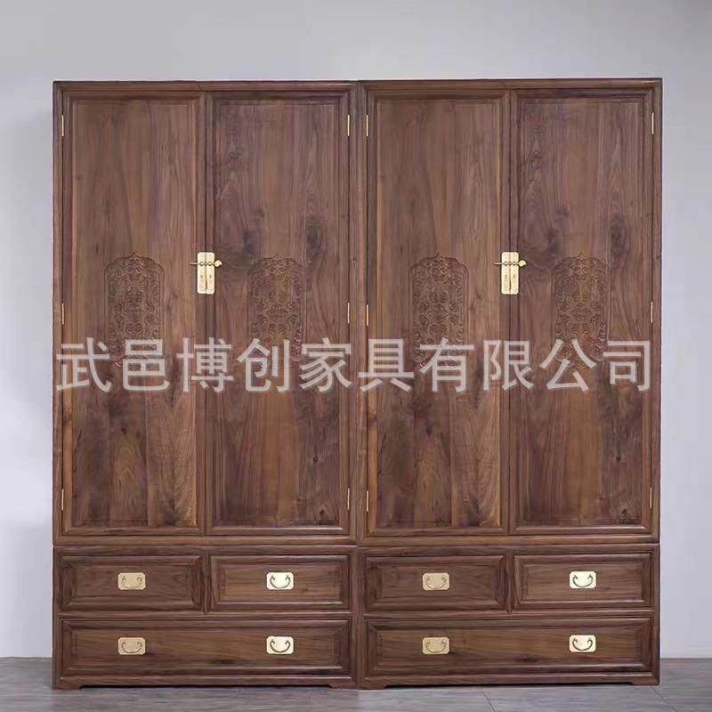 新中式老榆木衣柜储物柜顶箱柜书柜收纳立柜双门酒店民宿衣帽间