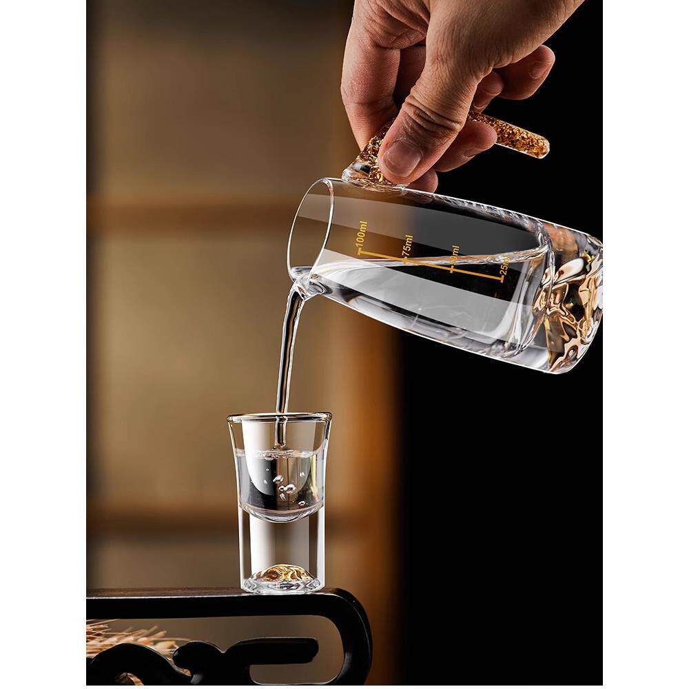 法国水晶玻璃红酒杯家用套装分酒器轻奢感高脚杯架子倒挂酒具