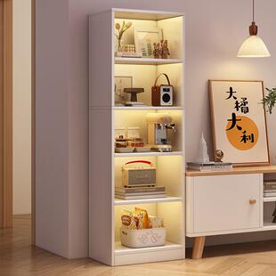 电视柜旁落地置物架室内简约电视书柜收纳柜子窄柜多层书架分层