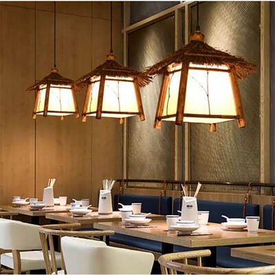 新中式工程灯中式复古吊灯餐厅茶室客栈创意竹灯具