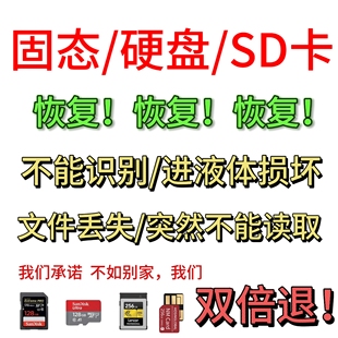 电脑移动机械硬盘数据恢复U盘固态SD卡不识别打不开格式化恢复