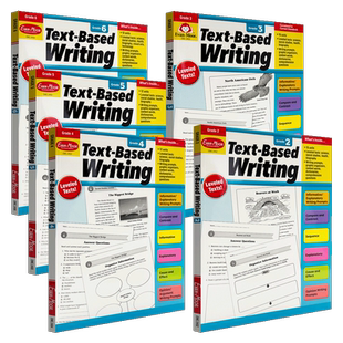 Evan-Moor Text-Based Writing Grade2-6写作基础阅读能力美国加州原版进口教辅 2年级到6年级少儿英语写作强化提升水平evanmoor