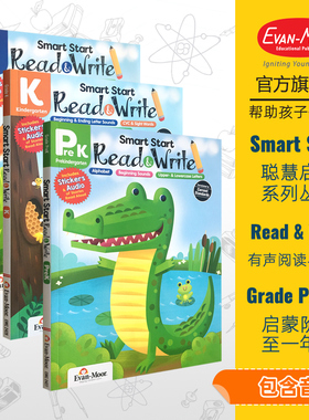 Evan-Moor Smart Start Read &Write 聪慧启蒙系列 有声阅读与拼写 幼儿园小中班到一年级 少儿英语 原版进口 英文书趣味性