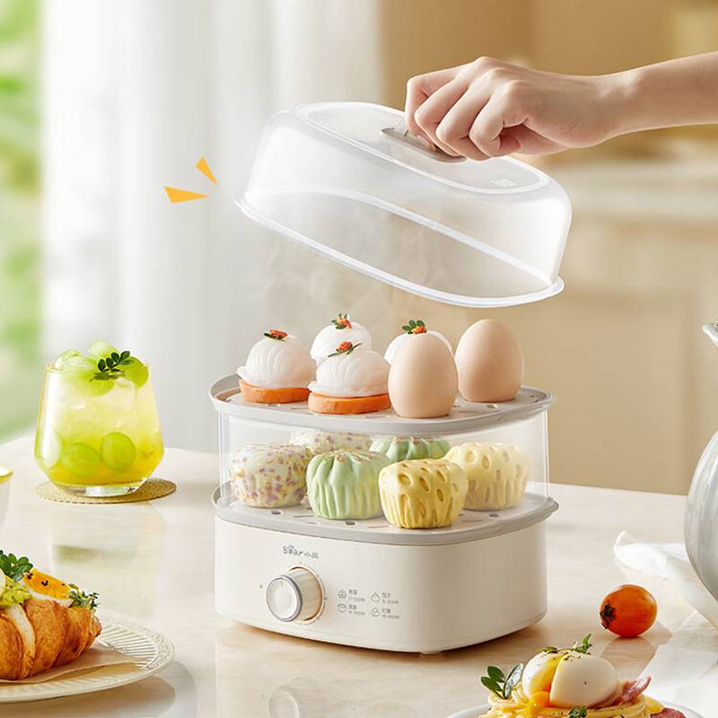 官方正品小熊煮蛋器ZDQ-K12H1电蒸锅家用多功能蒸煮一体早餐机预