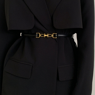 饰皮带黑 裙带装 细腰带女士2025新款 高级感简约百搭配裙子毛衣衬衫