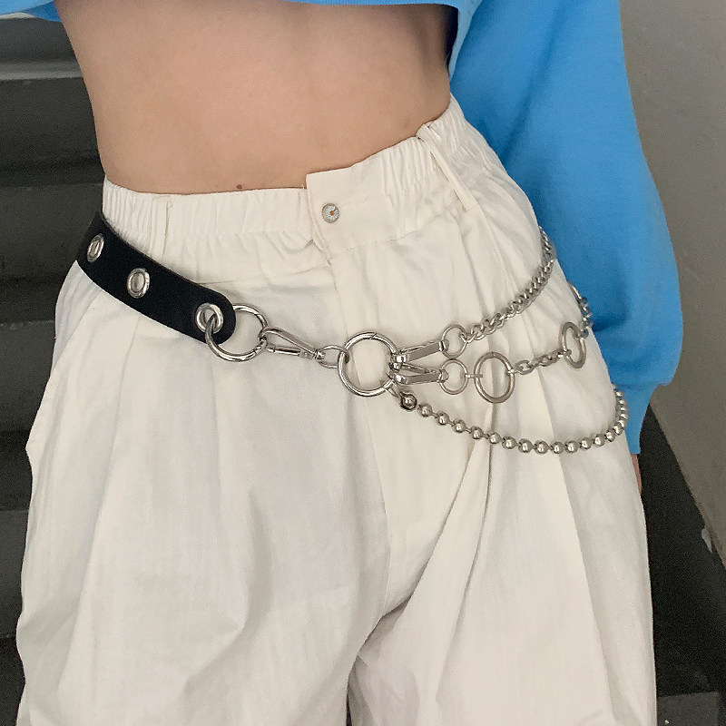 原创甜酷嘻哈腰链女配饰牛仔裤裙子辣妹身体链夏季装饰裤链男舞台