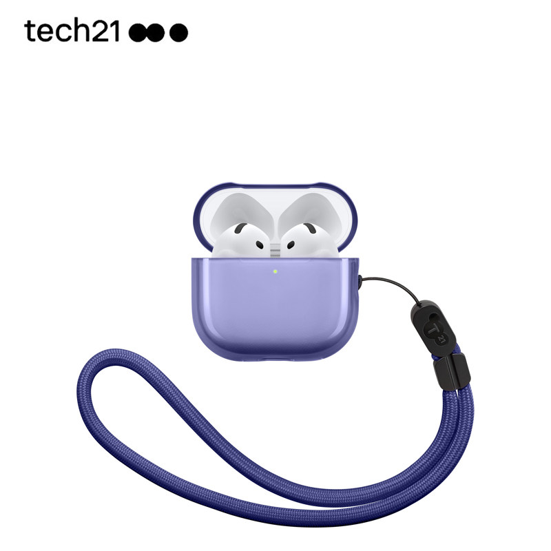 tech21耳机壳适用于苹果airpods4透明保护壳airpods pro3防摔硬壳airpods Max蛇年马年暗紫色珊瑚色透明款