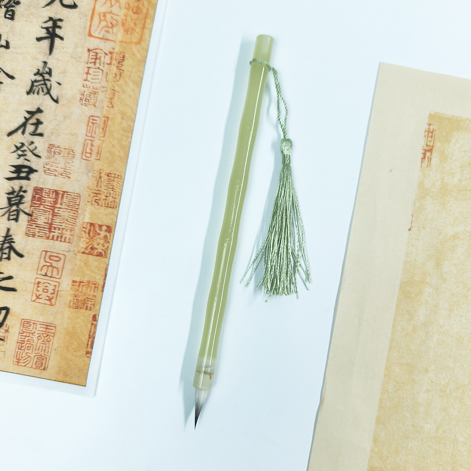 【仿玉石笔杆】紫羊兼毫小楷毛笔抄经小号毛笔,文具电教/文化用品/商务用品,毛笔,淘宝优惠券,粉丝福利购,淘宝优惠卷