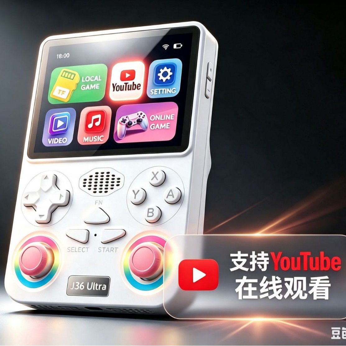 新款能看Youtube视频的游戏机 J36ultra安卓系统游戏机掌机图片