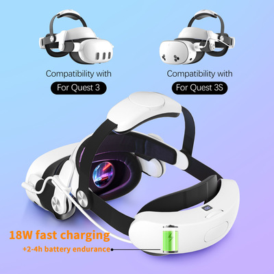 Meta quest3s头戴 双旋钮调节精英 oculus quest3充电头带VR配件