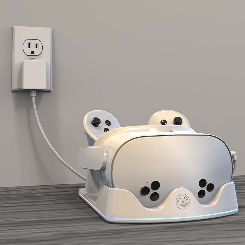 Meta Quest 3S手柄收纳架Quest3/Quest2通用VR头盔充电座带LED灯