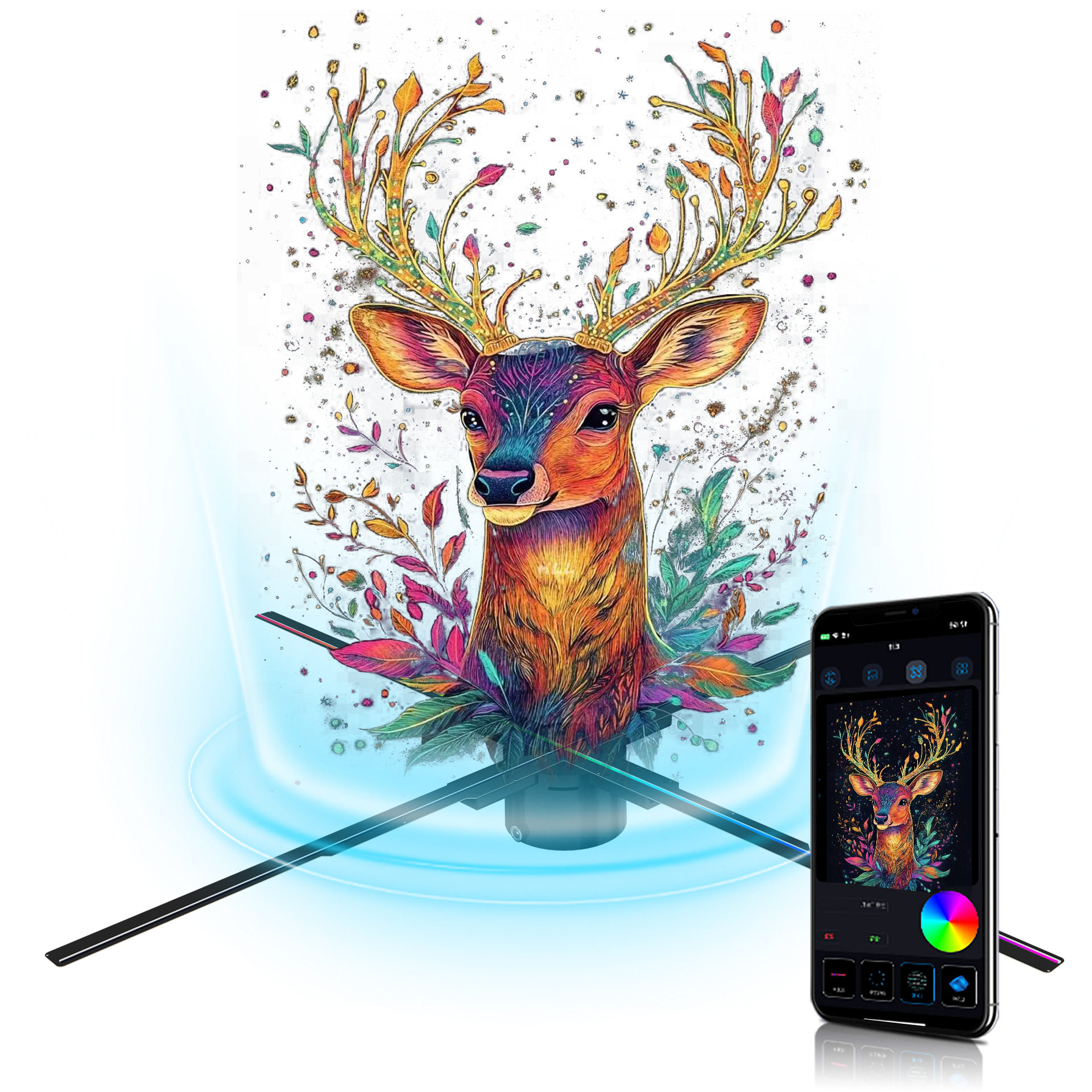 3d全息风扇旋转悬浮裸眼展示广告机虚拟投影超清led灯显示屏立体