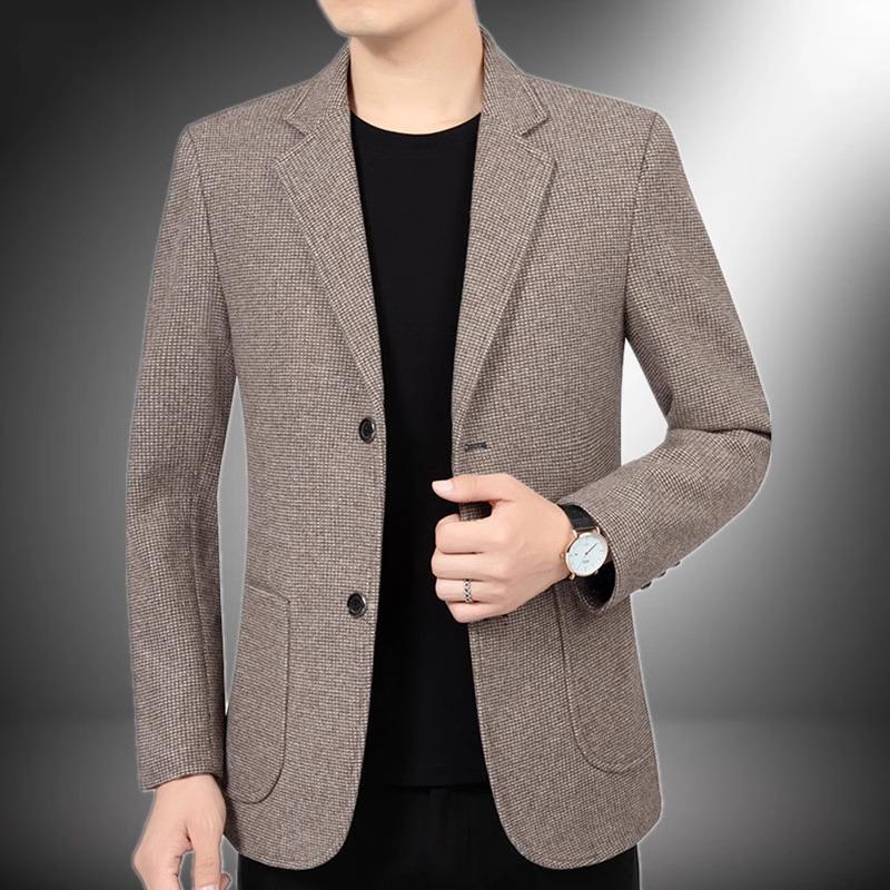 休闲西装夹克衫2025年春秋男士新款单西修身中年商务高雅男士西装
