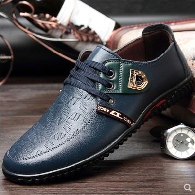 潮牌秋季男士休闲皮鞋真皮商务英伦韩版潮流板鞋透气百搭时尚潮鞋