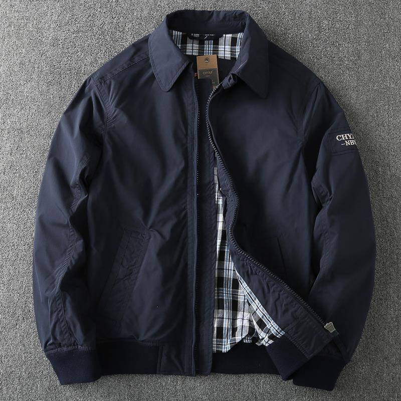 MAROLIO~美式工装！秋冬男士防风衣商务休闲百搭翻领双层外套夹克