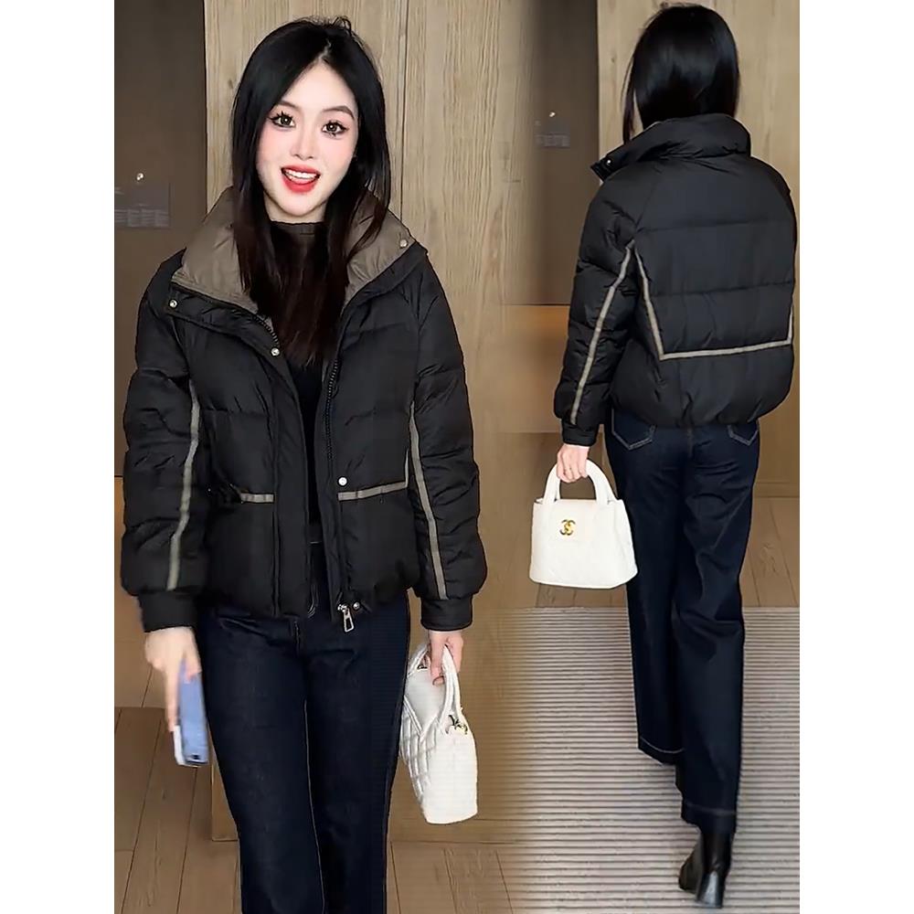 香港代购时尚羽绒棉服女2025冬季新款立领加厚保暖面包服棉袄外套