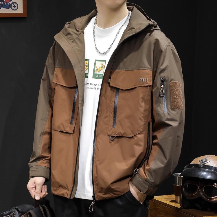 it neith BIAS潮牌美式冲锋衣男港风大码外套男装工装夹克春秋潮