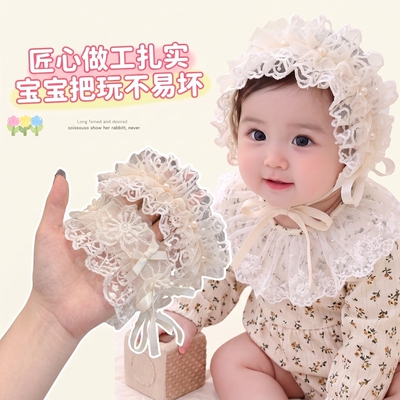 嗯嗯女童甜美蕾丝蝴蝶发带不伤发
