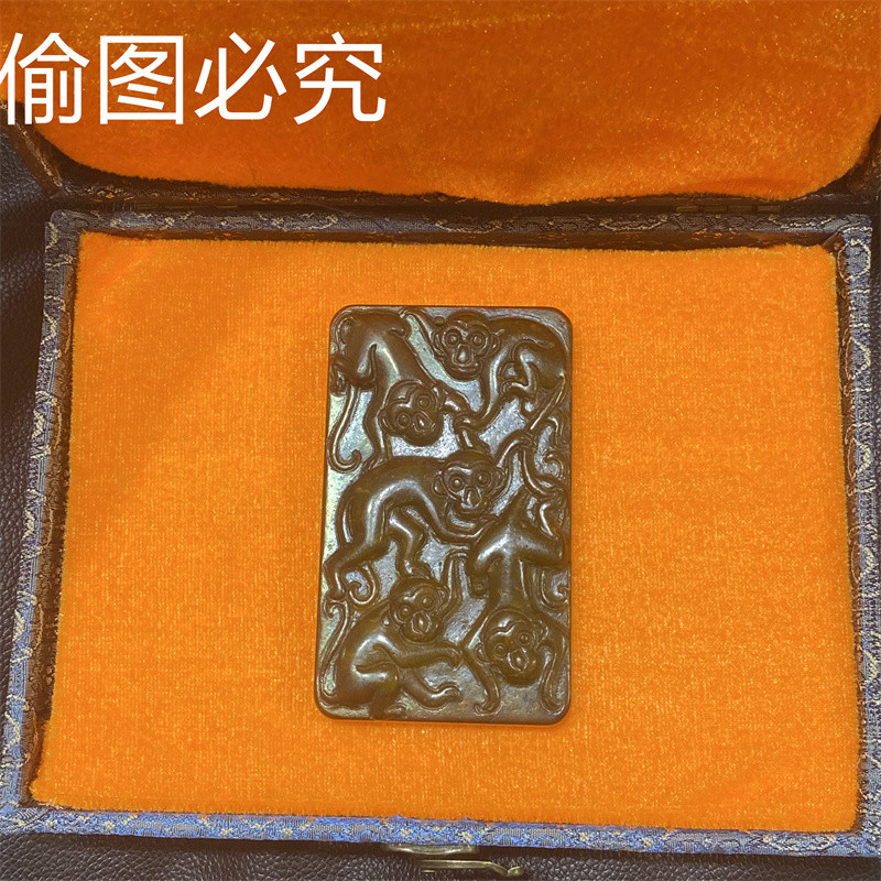 西周文化高古玉包浆做旧老岫玉雕手饰