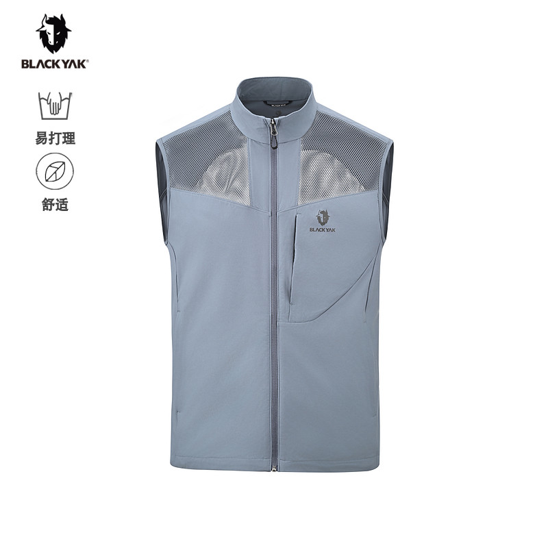 BLACKYAK/布来亚克马甲男25春夏户外网眼透气舒适休闲背心MYM183