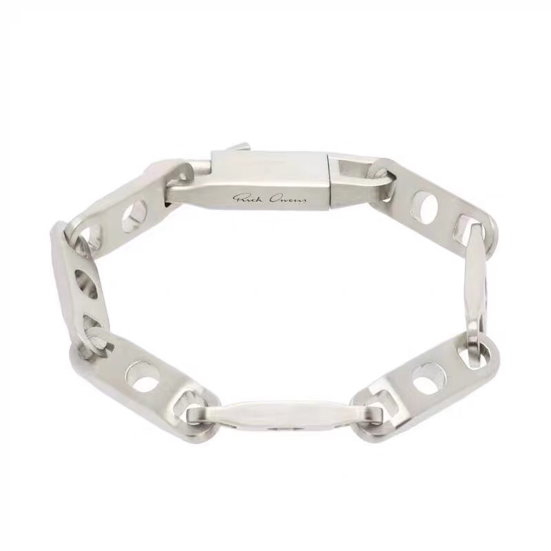 thumbnail for Ro style punk niche design classic lock clasp silver chain bracelet 925 silver necklace unisex INS style