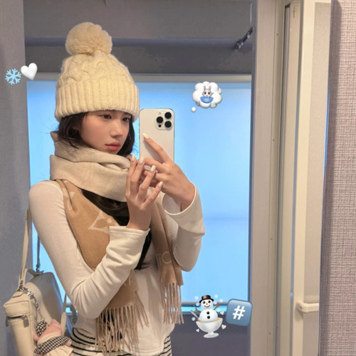 麻花大毛球～新款软糯保暖帽子女可爱毛线帽秋冬季加厚加绒针织帽