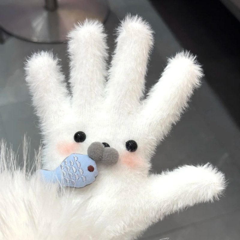 爱吃小鱼~可爱小海豹秋冬防寒防冻骑车保暖可触屏仿貂毛分指手套,服饰配件/皮带/帽子/围巾,手套,淘宝优惠券,粉丝福利购,淘宝优惠卷