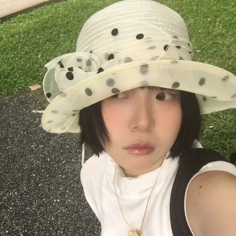 名媛风~法式复古气质花朵欧根网纱渔夫帽女韩版百搭时尚波点礼帽