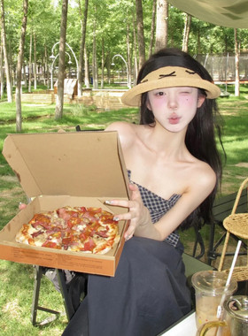 韩系ins风~2025新款蝴蝶结草编空顶帽女户外野餐遮阳防晒太阳帽子