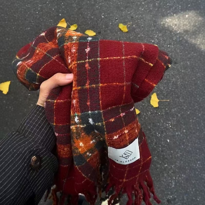 哈利波特-狮院温暖枫火格纹围巾