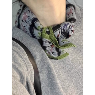 中方巾条纹!帅气复古风异色丝巾【骏马列队】棉麻女款布艺系脖头