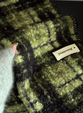 哈利波特蛇院~神秘墨绿复古羊羔绒围巾高级感女冬季保暖小众围脖