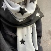 亚文化星星双面可戴围巾情侣款 保暖学生校服氛围感围脖披肩 女冬季