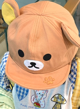 瑞同学原创！Kuma轻松熊爪子刺绣翻帽檐鸭舌帽女生可爱遮阳棒球帽