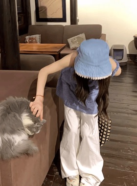 一种感觉阁楼猫咖牛仔渔夫帽蕾丝