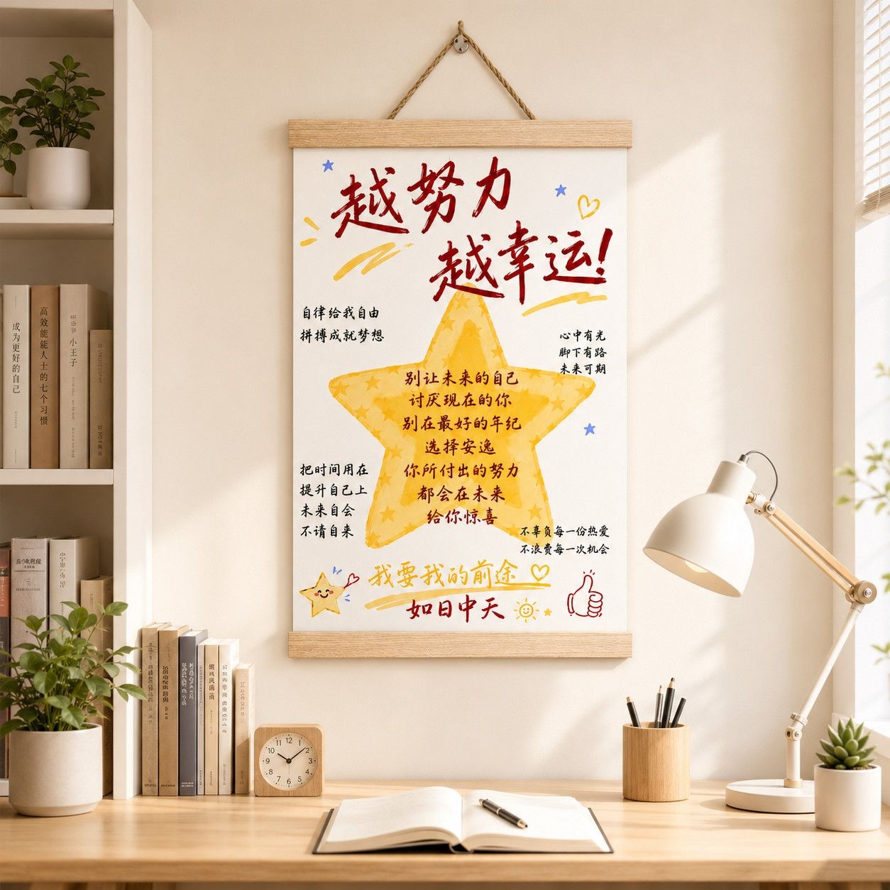 伟大前程励志自律文字挂墙玄关客厅装饰画书房卧室装饰送孩子礼物图片