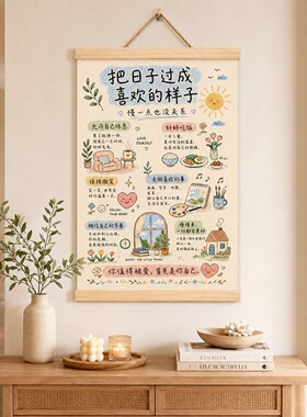 拒绝内耗热爱生活爱自己快乐挂画装饰画送朋友闺蜜礼物卧室客厅