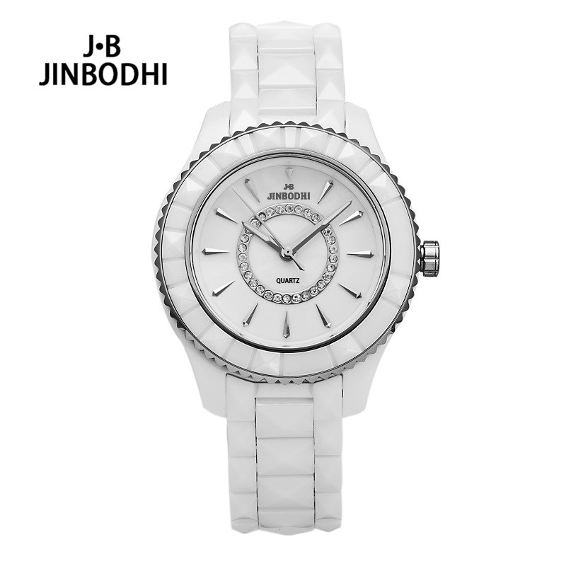 JINBODHI JB C605金菩提系列白色陶瓷情侣手表 进口陶瓷男表女表