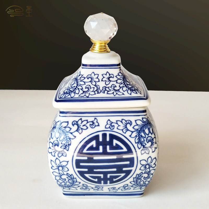 景德镇陶瓷器青花瓷+琉璃陶罐花瓶中式家居客厅装饰玄关摆件饰品在类目 家居饰品, 摆件中 - 来自Buy2taobao.com提供专业的淘宝代购服务
