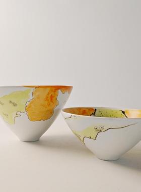 新中式售楼处陶瓷大碗装饰碗花器餐厅书柜酒店大堂装饰桌面摆件