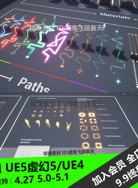 UE5虚幻4 路径追踪工具包实线虚线标志特效Path Tracer Toolkit