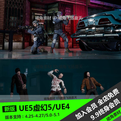 UE5虚幻4 角色互动包蓝图Character Interaction武器道具模型动画