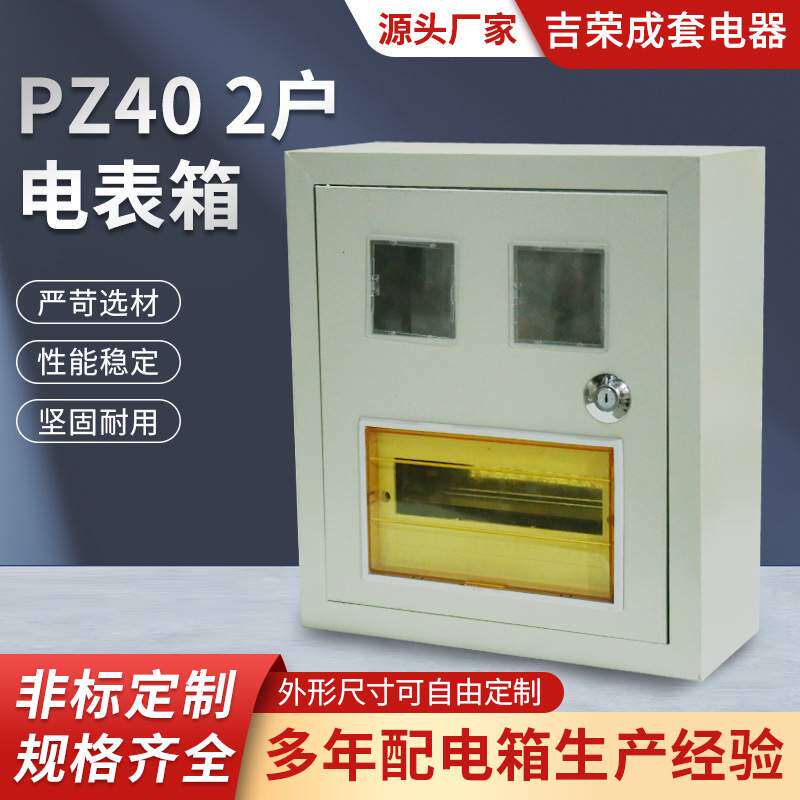 PZ40 2户电表箱家用出租房明装单相电表箱 插卡式电度表